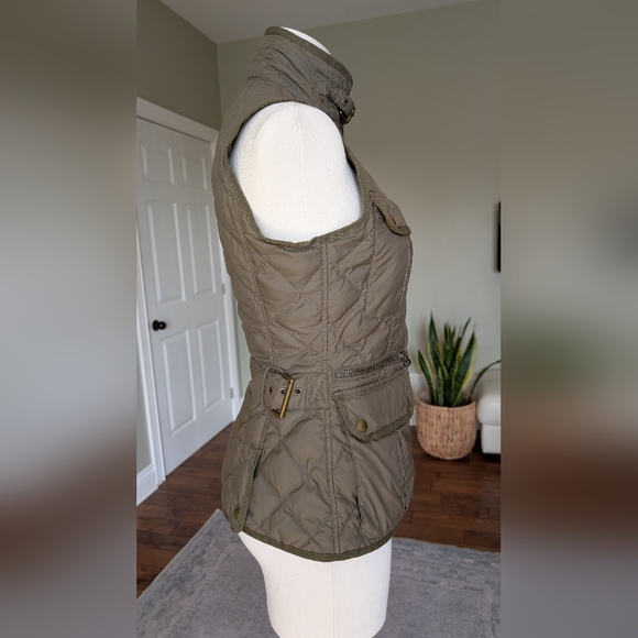 Vintage Ralph Lauren Sport Women’s Quilted Down Vest Olive Green Utility Size S - Picture 2 of 16